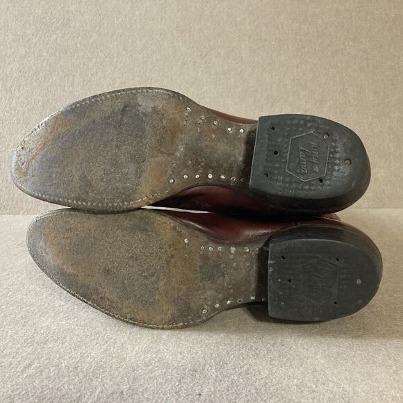 Tony Lama Mens Vtg El Rey Gold Label Cognac Calf Skin Boots Sz 10 B 0033 Brown - Picture 6 of 12